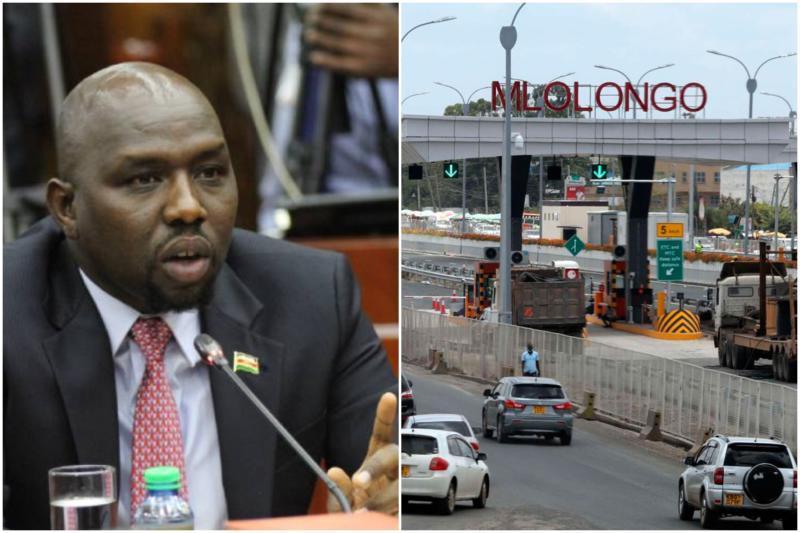 Photocollage of CS Kipchumba Murkomen and the Nairobi Expressway.